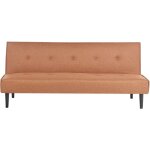 Beliani - canap� - lit 3 places r�tro en tissu convertible sans accoudoirs dossier r�glable marron dor� ...