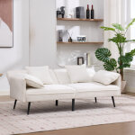 Canap� - lit convertible 2 places blanc, canap� droit ? dossier r�glable de 100� � 180� (3 positions), ...