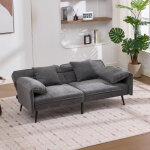 Canap� - lit convertible 2 places gris, canap� droit ? dossier r�glable de 100� � 180� (3 positions), ...