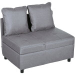 Homcom - canap - lit canap convertible dossier inclinable 2 coussins fournis assise effet capitonn ...