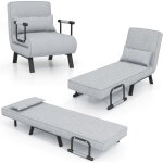 Goplus - canap� - lit convertible, fauteuil convertible lit 1 place, avec dossier r�glable en 6 positions, ...
