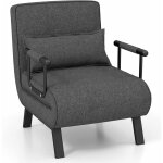 Goplus - canap� - lit convertible, fauteuil convertible lit 1 place, avec dossier r�glable en 6 positions, ...