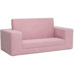 Vidaxl ? canap� - lit 2 places rose peluche douce ? design pliable fauteuil et mini - canap� ? mousse ...