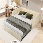 Sunfecili - canap� - lit gigogne 90 / 180x200, lit rembourr� avec sommier � lattes, lit multifonctionnel ...