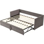 Sunfecili - canap� - lit gigogne 90 / 180x200, lit rembourr� avec sommier � lattes, lit multifonctionnel ...
