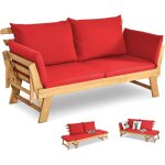 3 en 1 canapé lit de jardin extensible 2 places en acacia, certifié fsc, charge 320 kg - accoudoirs réglables ... 3 en 1 canapé lit de jardin extensible 2 places en acacia, certifié fsc, charge 320 kg - accoudoirs réglables ...
