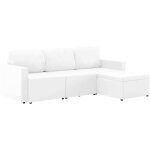 Canapé - lit modulaire 3 places blanc similicuir vidaxl Canapé - lit modulaire 3 places blanc similicuir vidaxl