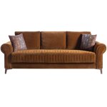 Abitare ? canap� - lit 3 places en tissu mousse polyester couleur brick ? dimensions l 232 x p 96 x h ...