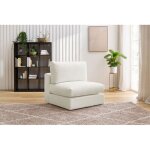 Bobochic - chauffeuse 1 place pour canap� modulable paris tissu bouclette blanc