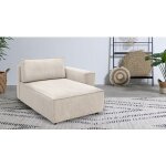 Bobochic - mridienne avec accoudoir pour canap modulable nihad tissu velours ctel angle droit beige ...