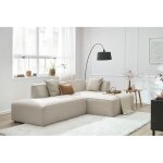 Bobochic - canap� d'angle fixe megeve tissu chin� angle droit beige