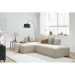 Bobochic - canapé d'angle fixe megeve tissu chiné angle gauche beige Bobochic - canapé d'angle fixe megeve tissu chiné angle gauche beige