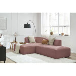 Bobochic - canapé d'angle fixe megeve tissu chiné angle gauche rose Bobochic - canapé d'angle fixe megeve tissu chiné angle gauche rose