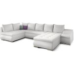 Meubler design - canapé panoramique convertible jonaz simili cuir - rangement integré - blanc - méridienne ... Meubler design - canapé panoramique convertible jonaz simili cuir - rangement integré - blanc - méridienne ...