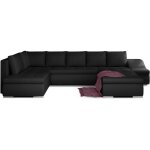 Meubler design - canapé panoramique convertible jonaz simili cuir - rangement integré - noir - méridienne ... Meubler design - canapé panoramique convertible jonaz simili cuir - rangement integré - noir - méridienne ...