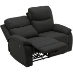 Canap relax effet simili cuir noir 2 places jacob