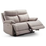Les tendances - canap de relaxation 2 places lectrique microfibre beige ducka 154cm