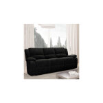 M&s - canap de relaxation 3 places 193x93x96 cm en microfibre noir - valia