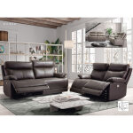 Les tendances - canap de relaxation lectrique en cuir ducka - marron clair - systme fixe - sans relax ...