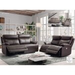 Les tendances - canap de relaxation lectrique en cuir ducka - marron - systme fixe - sans relax - ...