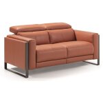 Canap� de relaxation �lectrique en cuir kinston - marron noisette - 2 places