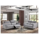 Les tendances - canapé de relaxation électrique en tissu bakay - gris clair - système electrique - 2 ... Les tendances - canapé de relaxation électrique en tissu bakay - gris clair - système electrique - 2 ...