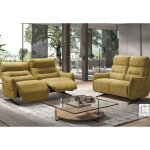 Les tendances - canapé de relaxation en microfibre kondonia - jaune moutarde - système fixe - sans relax ... Les tendances - canapé de relaxation en microfibre kondonia - jaune moutarde - système fixe - sans relax ...