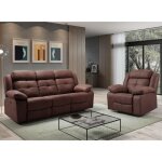 Les tendances - canap de relaxation en nubuck farenza - marron - systme manuel - 1 place fauteuil