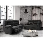 Les tendances - canap� de relaxation en nubuck gris fonc� korsa - 1 place �lectrique