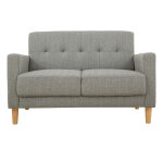Miliboo - canap scandinave 2 places en tissu gris et bois clair moon