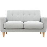 Miliboo - canapé scandinave 2 places en tissu gris clair et bois clair luna Miliboo - canapé scandinave 2 places en tissu gris clair et bois clair luna