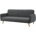 Concept - usine - canap� scandinave convertible 3 places en tissu gris fonc� nora