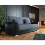 Dmora - canap sergio, canap conteneur 3 places en co - cuir et tissu, canap de salon avec ouverture ...