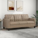Le poisson qui jardine - canap� ou sofa 3 places 180 cm simili cuir beige. avec pied en bois. confort ...