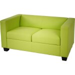 [jamais utilis] canap / sofa lille, 2 places, simili - cuir, vert clair