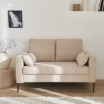 Sweeek - canap� en velours c�tel� beige - bjorn - canap� 2 places fixe droit pieds m�tal velours c�tel� ...