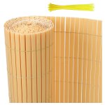 Swanew - canisse en pvc couleur bambou double face, 90% d'occultation, h. 100 cm x l. 700 cm Swanew - canisse en pvc couleur bambou double face, 90% d'occultation, h. 100 cm x l. 700 cm