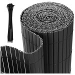 Swanew - canisse en pvc double face, 90% d'occultation, gris anthracite, h. 80 cm x l. 500 cm