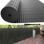 Swanew - canisse en pvc double face, 90% d'occultation, gris anthracite, h. 90 cm x l. 300 cm