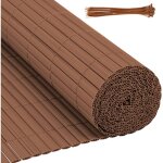 Swanew - canisse en pvc double face, 90% d'occultation, marron, h. 140 cm x l. 300 cm Swanew - canisse en pvc double face, 90% d'occultation, marron, h. 140 cm x l. 300 cm