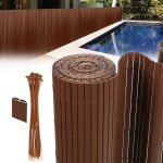 Swanew - canisse en pvc double face, 90% d'occultation, marron, h. 140 cm x l. 400 cm Swanew - canisse en pvc double face, 90% d'occultation, marron, h. 140 cm x l. 400 cm