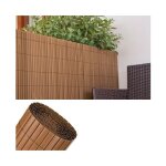 Canisse synthtique pvc double 1 x 3 m avec cannes entires chocolat, brise - vue pour jardins, balcons ...