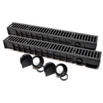 Wiltec 2x caniveau ? 1000 x 140 x 115 mm ? capacit� de charge 12, 5 t ? avec grille de recouvrement en ...