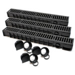 Wiltec - 3x caniveau ? 1000 x 140 x 115 mm ? capacit� de charge 12, 5 t ? avec grille de recouvrement ...