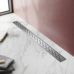 Sirhona - caniveau pour douche, caniveau de douche en acier inox siphon sol d'vacuation  carreler pour ...