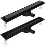 Caniveau de douche italienne à carreler - 90 cm noir - 360° siphon sol d'évacuation en acier inoxydable ... Caniveau de douche italienne à carreler - 90 cm noir - 360° siphon sol d'évacuation en acier inoxydable ...