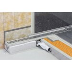 Caniveau pour douche � l'italienne sortie horizontale kerdi - line - h - caniveau inox 70 cm - sortie ...