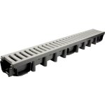Caniveau de drainage lin�aire 100098 avec grille pvc a15 cendre - mx 01748