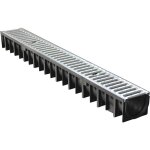 Caniveau jardibric en polypropyl�ne avec grille acier galvanis� a15 ? l 100 x h 90 mm ? usage drainage ...