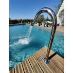 Canon jet d'eau inox 1m ? embout de massage 5 trous ? tube cascade col de cygne ? compatible traitement ...